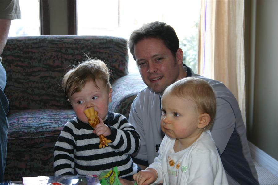 Darwyn with Dad and Tegan at Jorja\'s Birthday