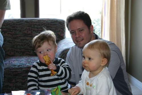 Darwyn with Dad and Tegan at Jorja's Birthday